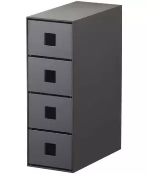 Футляр для хранения солнцезащитных очков и аксессуаров Yamazaki Jitsugyo, черный, приблизительный размер. Ш8,8 x Г17,5 x В25,3 см. Ящик для хранения очков Tower, 4 яруса, 6134