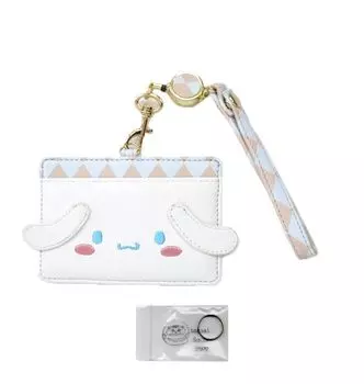 Футляр для карт Sanrio Pass с держателем для катушек Commuter Cinnamoroll Cinnamon Set (Пропускной футляр, кольцо)