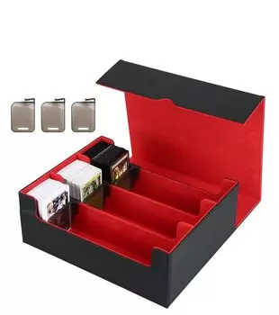 Футляр для колоды Футляр для коллекционных карт Ящик для хранения карт Футляр для карт Хранение коллекционных карт Разделительная доска с держателем карт с Pokeka MTG и различными картами 1800+