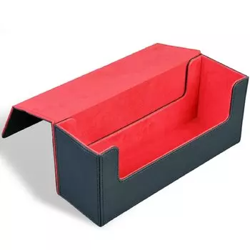 Футляр для колоды коллекционных карт Большая вместимость Черный кожаный ящик для хранения коллекционных карт Держатель для колоды для хранения Нет Черный [Cicogna] (Окно типа B + красное)