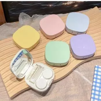 Футляр для контактных линз с инструментами и контейнерами, партнерская коробка с отражателем случайного цвета, случайный цвет отгрузки