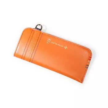 Футляр для очков кожаный стильный тонкий тонкий нагрудный 345200 наша ограниченная индивидуальная модель оранжевый [Castelbajac] мужской [26]