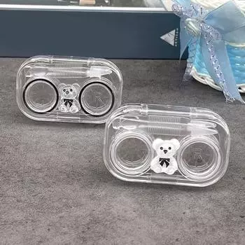 Футляр для очков прозрачный без завинчивающейся крышки герметичный пинцет футляр для контактных линз контейнер для взрослых белый