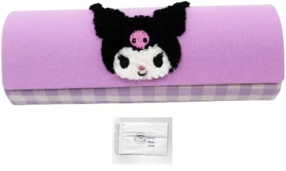 Футляр для очков Sanrio, жесткий футляр для очков Kuromi Gingham Sagara Set (Футляр для очков, очиститель)