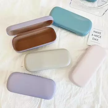 Футляр для очков Устойчивый к царапинам, устойчивый к давлению, большой емкости, защитный, портативный, матовый, для хранения очков для близорукости, ежедневная поставка светло-синий