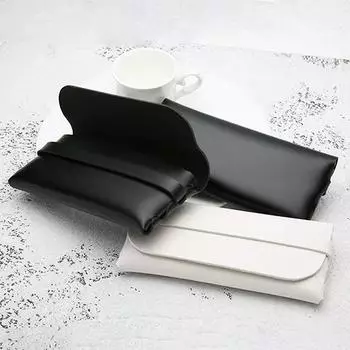 Футляр для очков Женская кожаная мягкая сумка для очков Портативная сумка для солнцезащитных очков Футляр для аксессуаров для очков Футляр для солнцезащитных очков чёрный