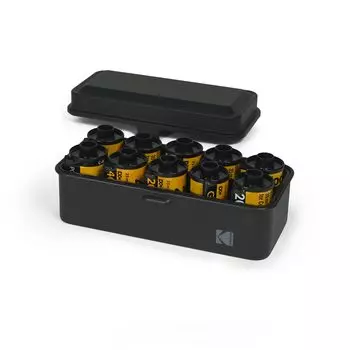 Футляр для пленки KODAK на 8 рулонов пленки 120 и 10 рулонов пленки 35 мм. Стальной ретро-футляр для сортировки и защиты вашей пленки, отличной от 120/135 - / - (черный) (Фильм включен) чёрный