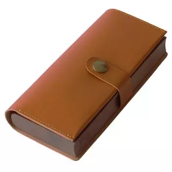 Футляр для ручки из дубленой кожи, орехового дерева, темно-коричневый [HANATORA] HANATORA-Curio & темно-коричневого