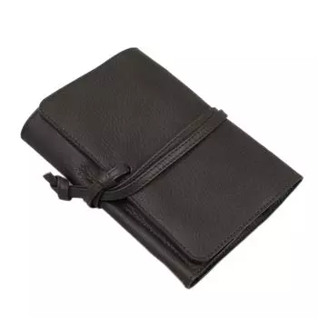 Футляр для ручки из натуральной кожи Leather Workshop Innoshima, держатель для перьевой ручки 6 типов (черный)