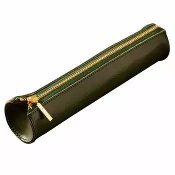 Футляр для ручки круглый Tochigi кожа натуральная кожа сделано в Японии цилиндрическая перьевая ручка простая ручная работа зеленый [Am Mas] PC-020