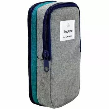 Футляр для ручки Nikken Canvas Poplette Blue x Gray Вертикальный/горизонтальный PLP1-BG