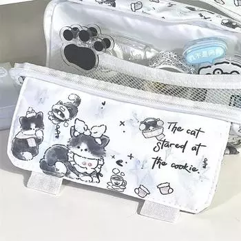 Футляр для ручки с откидной крышкой, многослойный чехол для ручки большой емкости One Size белый