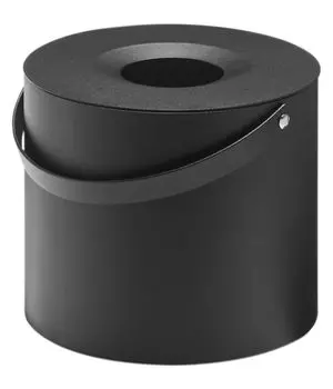 Футляр для салфеток Yamazaki Jitsugyo 1704 с черной круглой башней Ш17 x Г17 x В14 см, удобная ручка для переноски, (Включая ручку) чёрный