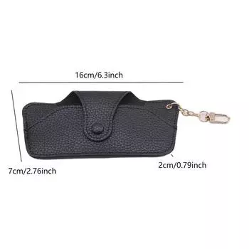 Футляр для солнцезащитных очков, аксессуары для очков, однотонный, простой, универсальный, устойчивый к давлению кожаный портативный мешок для хранения солнцезащитных очков one size чёрный