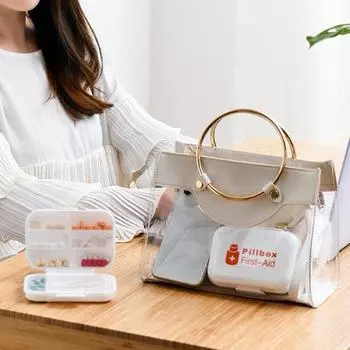 Футляр для таблеток, креативный, удобный, стабильный, двухъярусный органайзер для хранения таблеток в здравоохранении, для дома розовый