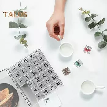 Футляр для таблеток с маркировкой даты, компактный, легкий, полезный, коробка-органайзер для таблеток на 30 дней, товары для дома чистый