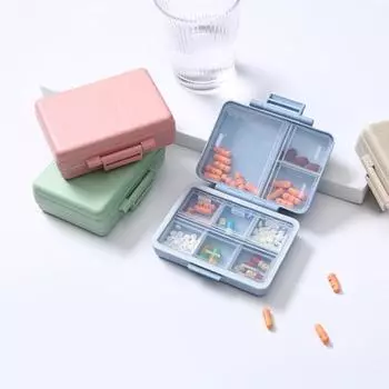 Футляр для таблеток с отдельными отделениями для повседневного использования, портативный красочный 9 сеток, органайзер для таблеток для здравоохранения, удобный для поддержания порядка, без запаха розовый