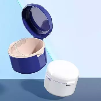 Футляр для ванночки для зубных протезов, контейнер для стаканчиков, переносной держатель для искусственных зубов, контейнер для замачивания, ортодонтический ретейнер, сетчатый фильтр, корзина для чистки фиолетовый