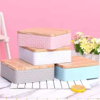 Футляр для закусок, изящный квадратный контейнер для хранения печенья, банка, удобная для переноски, банка для конфет синий