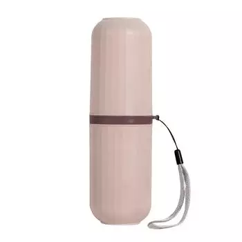 Футляр для зубной щетки, портативный пластиковый, герметичный, герметичный, держатель для хранения зубной пасты, стаканчик, для дома, школы, уборки, отеля розовый