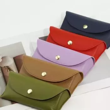 Футляры для очков из искусственной кожи, сумка для женщин и мужчин, однотонная шкатулка для солнцезащитных очков, дорожная коробка для хранения, аксессуары для очков чёрный