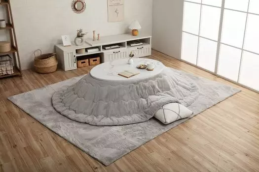 Футон Kotatsu 4550317203787 Жемчужно-серый 185 x 225 см Овальный [Ikehiko Corporation] Прибл.