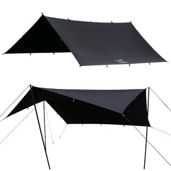 FUTUREFOX TC брезент брезент TC брезент квадратный 4м x 4м (Поликоттон) (черный)