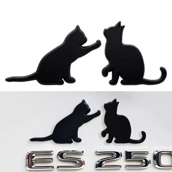 Futwod Милая кошка наклейка на машину 3D наклейка 3D кошка наклейка на машину эмблема кошка водонепроницаемый металл стильный скрывает царапины простой наряд универсальный