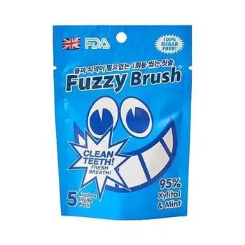 Fuzzy Brush 5 щеточек внутри Ксилит и мята Без сахара