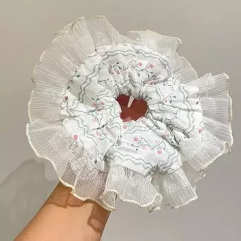 FWLCQN 1 шт. Кружевная бархатная повязка на голову в виде большого кишечника, кружевные резинки для волос с принтом для женщин, девушек, летний модный аксессуар для волос, повязка на голову