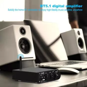 FX-AUDIO FX 502E-L HiFi 2.0 BT 5.1 Полностью цифровой аудио мини-усилитель мощности 75 Вт*2 низких и высоких частот US Plug чёрный