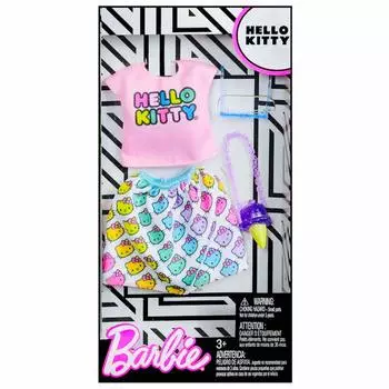 FXK82 Barbie Sanrio Hello Kitty розовый топ радужная юбка комплект Мода 4 &