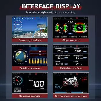FXTUL F6-B HD экран мотоцикл Hud Obd2 видеорегистратор цифровой дисплей GPS спидометр проекционный дисплей парковочный монитор HUD датчик CHINA