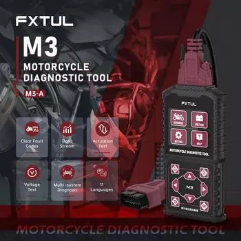 FXTUL M3 Мотоцикл Диагностический Инструмент OBD2 Очистить Коды Неисправностей Сканер Поддержка Двигатель ABS Системы Для Yamaha Suzuki HONDA Kawasaki