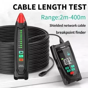 FY8176 Тестер сетевого кабеля Регулируемая чувствительность Трассоискатель линии Локатор расстояния до повреждения/Тест длины кабеля RJ45 Сетевой искатель проводов