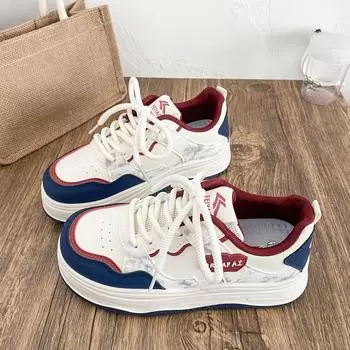 FY-093 dopamine color platform white shoes women s shoes bread shoes casual board shoes 2025 spring new leather surface 34