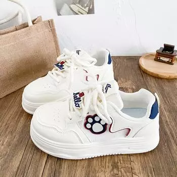 FY-137 cat palm mesh breathable summer board shoes women s shoes spring and summer new 2025 round head white shoes bread shoes 35 розовый