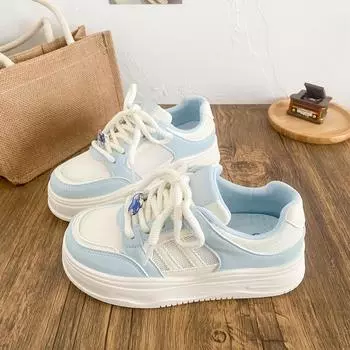 FY-173 DIY accessories platform white shoes women s shoes board shoes 2025 new round head niche design lightweight board shoes 34 бежевый