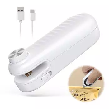 Fyhuioo Mini Bag Food Heat Cut Seal Mini Sealer для дома Перезаряжаемый 1200 мАч Задний магнит поставляется с резаком Удобный уплотнитель для закусок, сладостей, чипсов