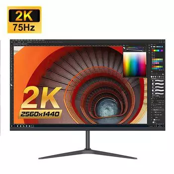 FYHXele 24 27-дюймовый монитор 2K 75 Гц QHD IPS панель ЖК-дисплей плоский игровой монитор 1 мс Дисплей HDMI DP Поддержка G-Sync AMD FREESYNC 2560*1440