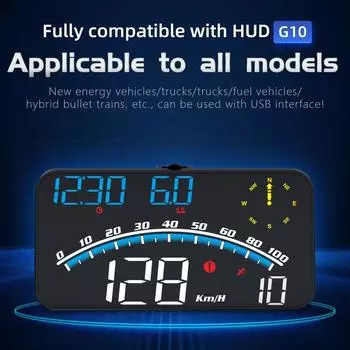 G10 Hud Gps Head Up Дисплей Спидометр Светодиодный монитор превышения скорости Проектор на ветровое стекло с сигнализацией превышения скорости Цифровые часы blue and white light
