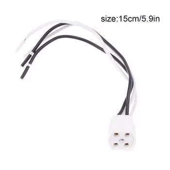 G10Q патрон лампы с 15/25 см длинный кабель кольцо лампы штекер 4 контакта цоколь лампы изоляционная трубка ультрафиолетовый свет цоколь лампы