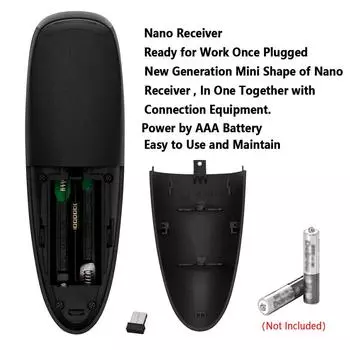 G10S PRO 2.4G Air Mouse беспроводной ручной пульт дистанционного управления с USB-приемником гироскоп голосовое управление чёрный