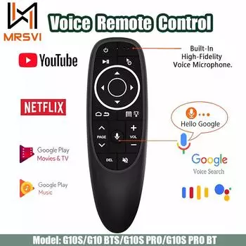 G10S Универсальный голосовой пульт дистанционного управления 2.4G беспроводной ИК-пульт с подсветкой и гироскопом Управление воздушной мышкой для Android TV PC