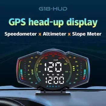 G18 Автомобильный GPS HUD Head Up Display Универсальный цифровой GPS спидометр Системы сигнализации Автомобильные часы компас км/ч миль/ч датчик скорости метр