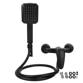 G1/2 черный настенный 2 в 1 ручной распылитель для душа комплект аксессуар для ванной комнаты