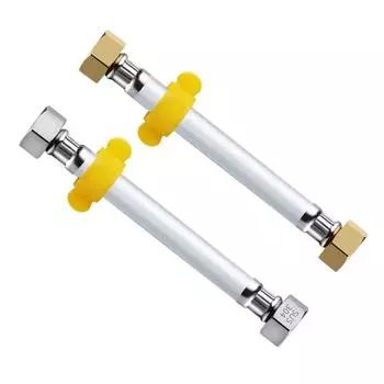 G1/2 Cold Hot Water Plumbing Hose PVC Explosion-Proof High Pressure High Temperature Water Heater Toilet Inlet Pipe 20cm 20cm&DN15