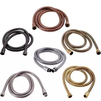 G1/2 Гибкий матовый золотой шланг для душа 1,5 м Антикварный сантехнический шланг из нержавеющей стали Серая душевая лейка для ванной комнаты Труба для душа 1.5 cm