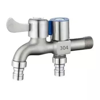 G1/2 кран для швабры из нержавеющей стали, двойной кран для стиральной машины, быстро открывающийся кран для бассейна с холодной водой