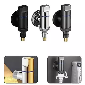 G1/2 кран настенный унитаз треугольный клапан угловой клапан стиральная машина кран ванная комната чёрный